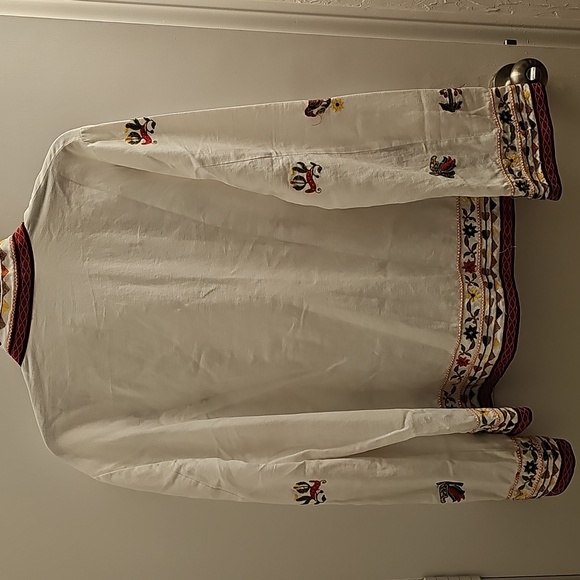 Zara Embroidered White Jacket with Multicolor Floral Design - Picture 8 of 8